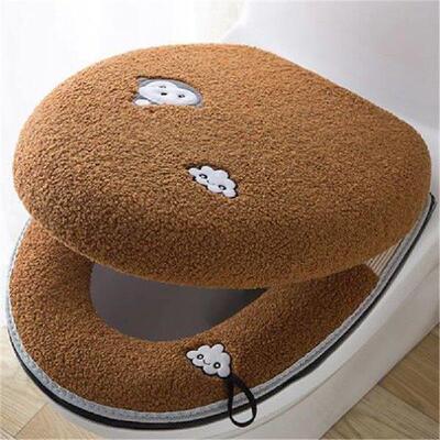 2 Pieces/Set Coral Velvet Toilet Cover Household Waterproof