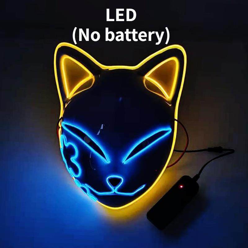 Anime Demon Slayer Cosplay Mask LED for Men Women Sabito