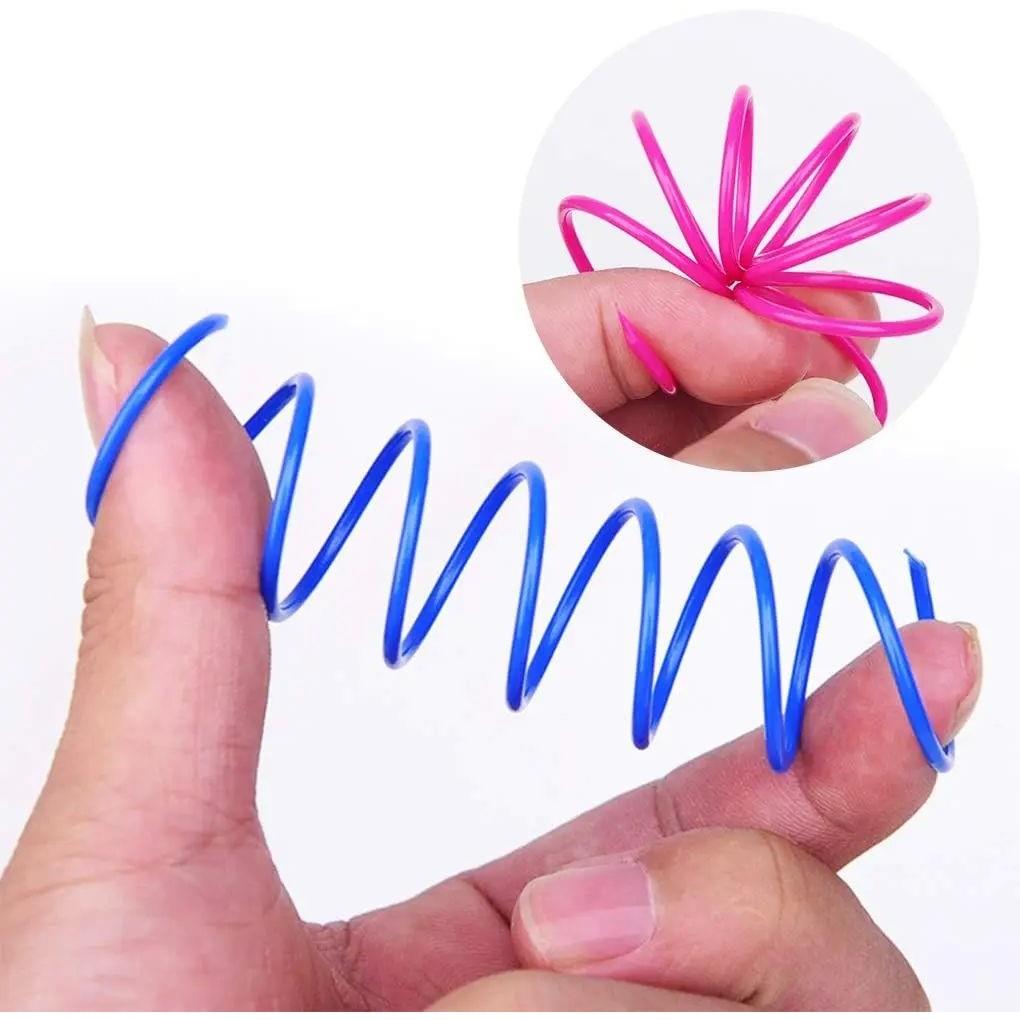 4/200Pcs Cat Spring Toy, Cat Spiral Toys Interactive for Ind