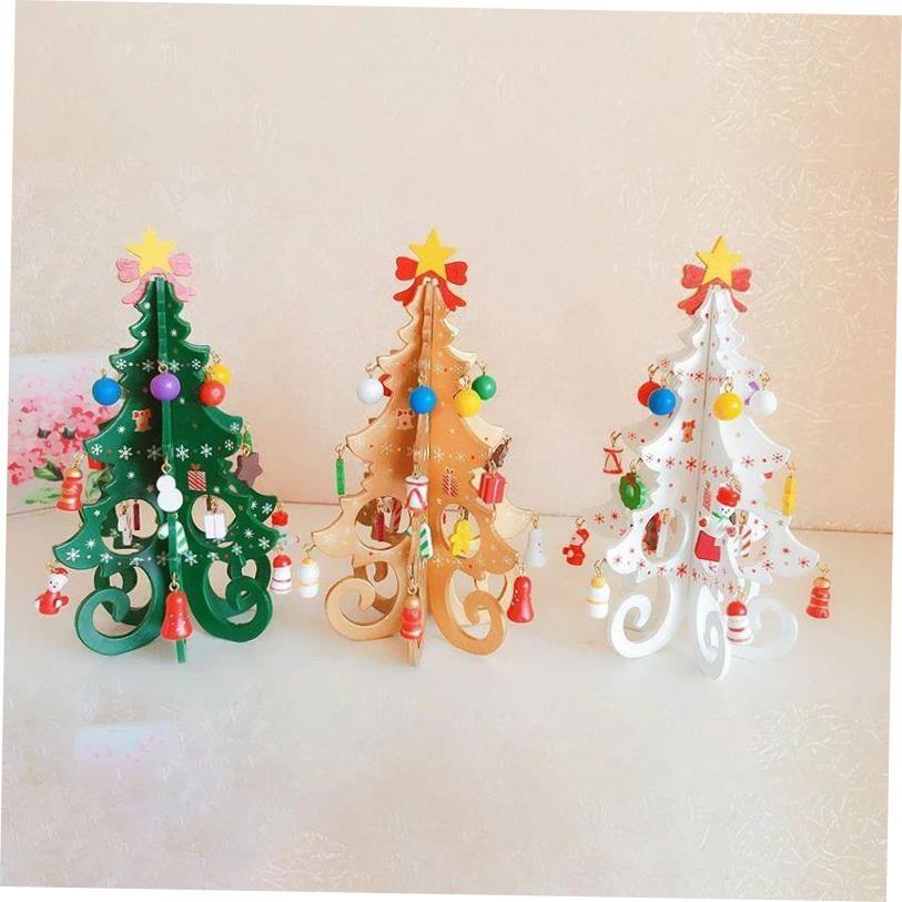 手工制作的木制圣诞树装饰-1pc 3D桌面