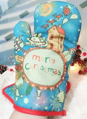 Christmas Anti-Hot Oven Mitts and Pot Holders Cooking Gloves