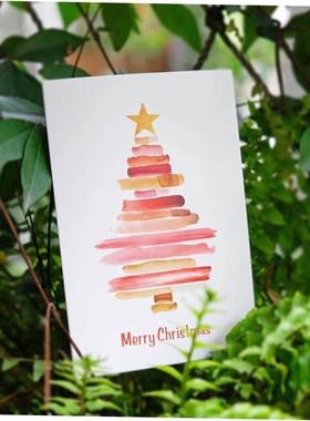 4pcs Christmas Tree Cards, Blessing Cards, Christmas Cards