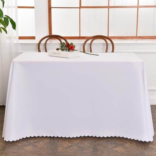 White tablecloth cloth art conference room long table