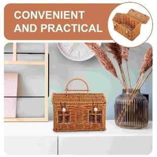 Wicker Basket Decor Gift Shoulder Home Box Lid Wedding with