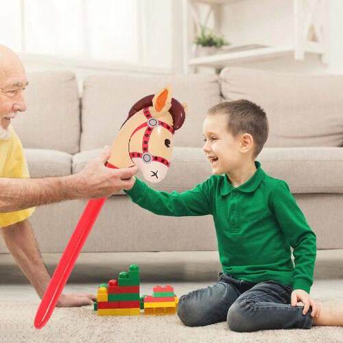 3 Pcs Animal Long Stick Kids Horse Inflatable Toy Birthday