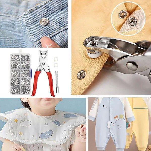 100 Set Snap Fasteners Kit Pearl Snaps for Fabric W/Snap