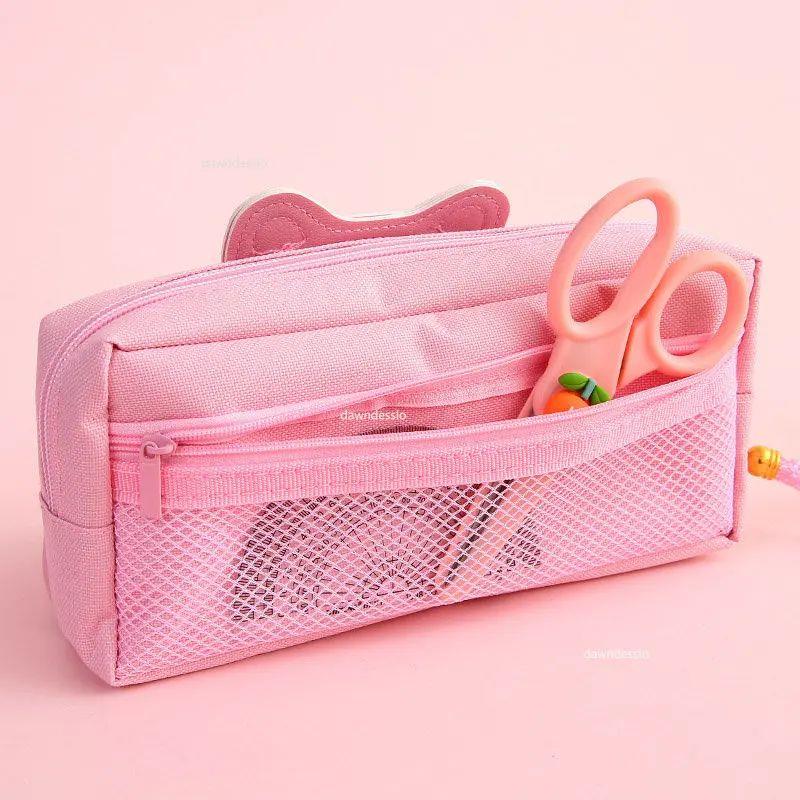 Quicksand Cat Pencil Case Cute Pencil Bag Three Layers Big