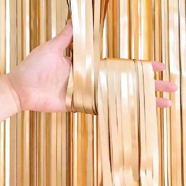 1 * 2m Metal Foil Edge Shiny Rain Curtain Birthday Party