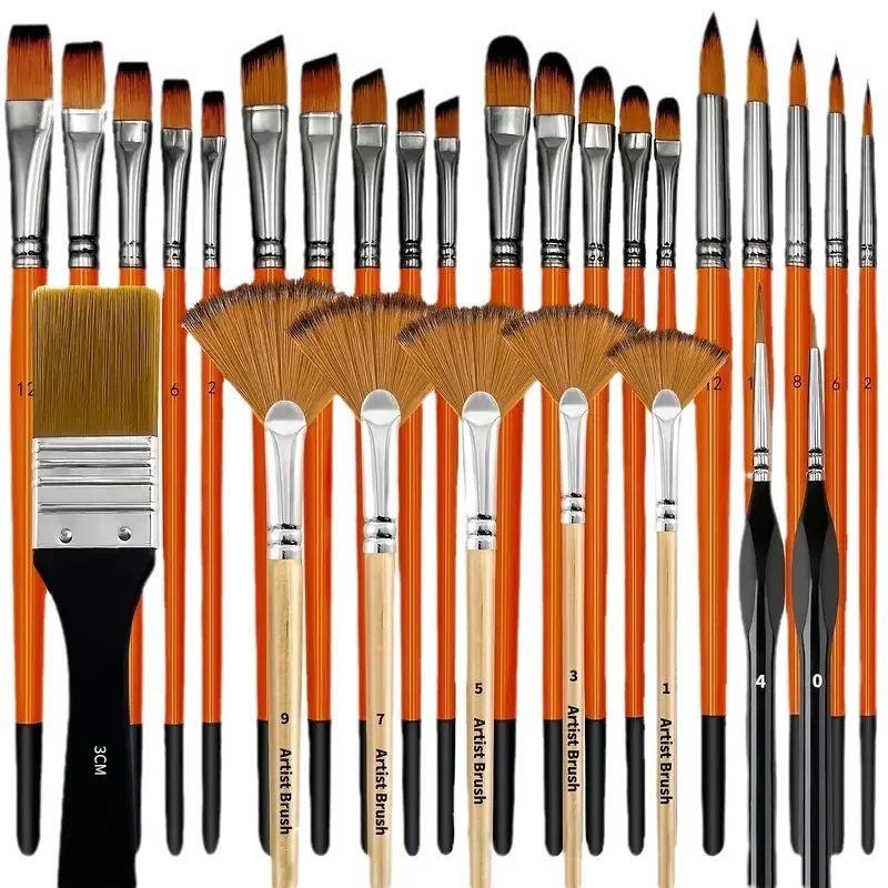 32Pcs Paint Brush Set for Acrylic Painting Premium Nylon Bri