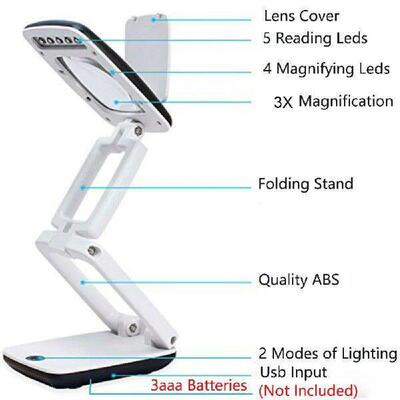 Lighted Desk Magnifying Glass Lamp with Light on Stand Led
