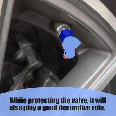 4Pcs Cute Duck Tire Valve Caps Decoration Interesting Tire