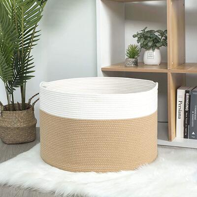 Dirty laundry basket, cotton rope woven storage basket, ward