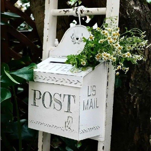 Outdoor Garden Retro Mailbox Decorative Wall Mounted Metal