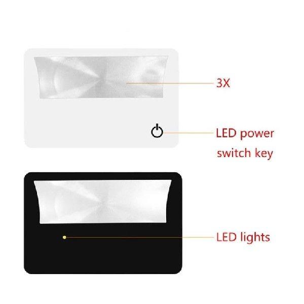Pocket Eye Loupe 3X Magnifier with LED Light for Close Work