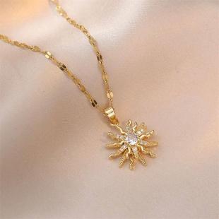 Stainless Pendant Steel Chains For Rotating Necklaces Flower