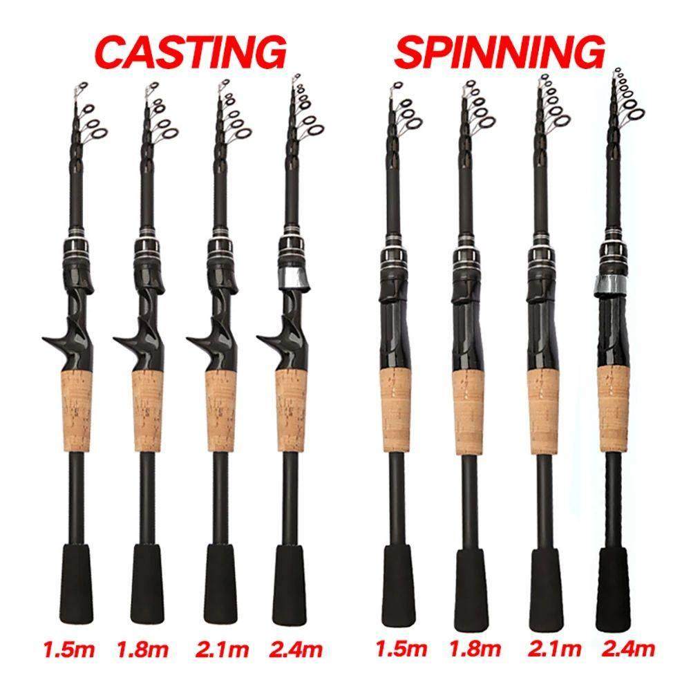 Telescopic Lure Rod 1.5M 1.8M 2.1M 2.4M Carbon Spinning Rod