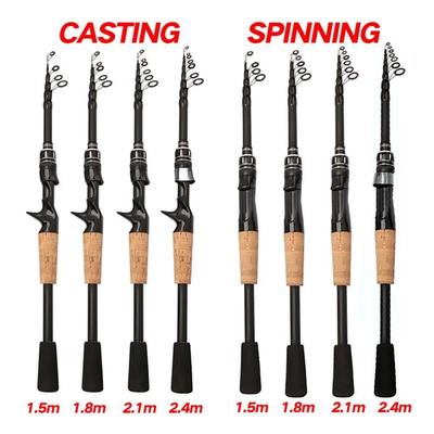 Telescopic Lure Rod 1.5M 1.8M 2.1M 2.4M Carbon Spinning Rod
