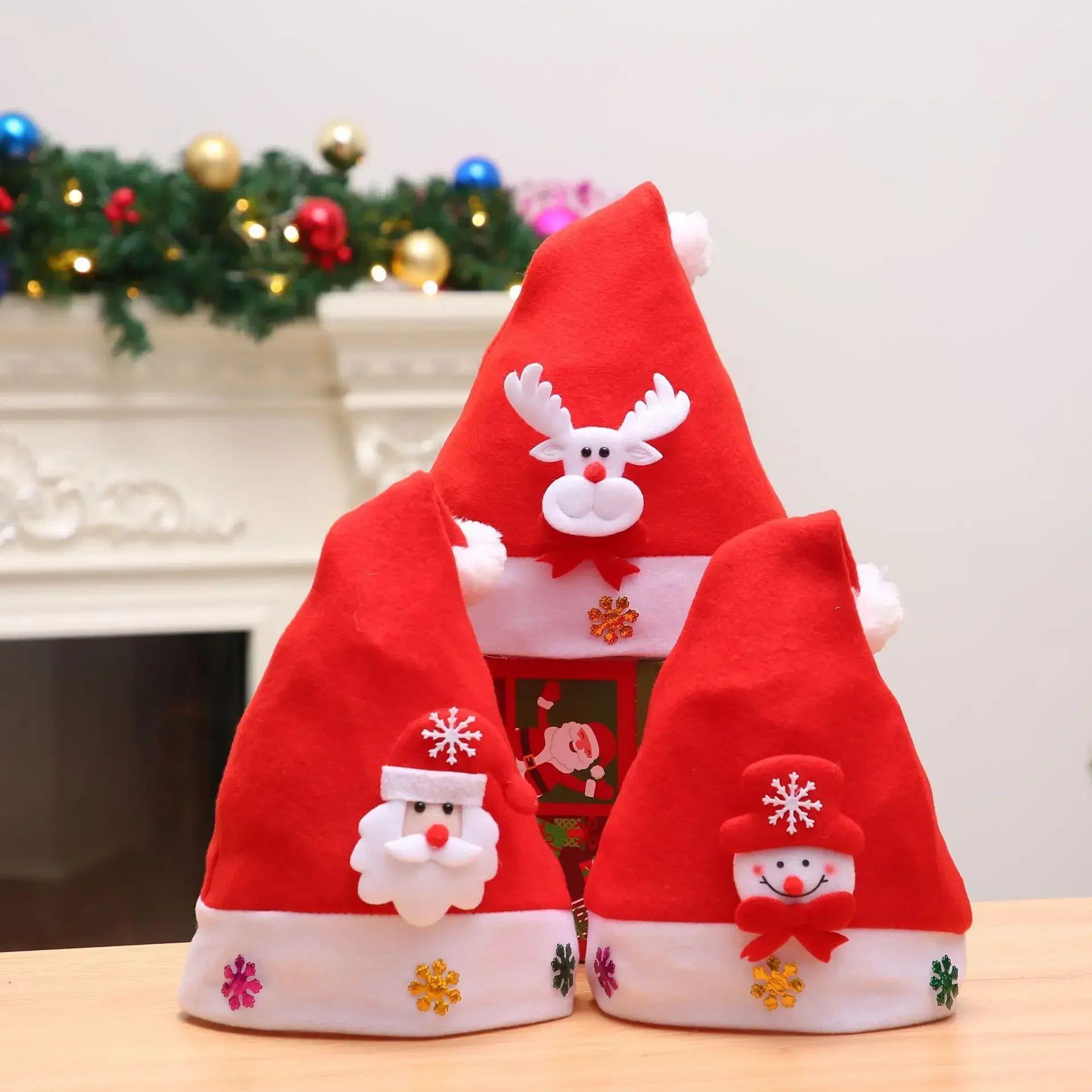 LED Christmas Hats New Year Santa Claus Snowman ElK Cap for