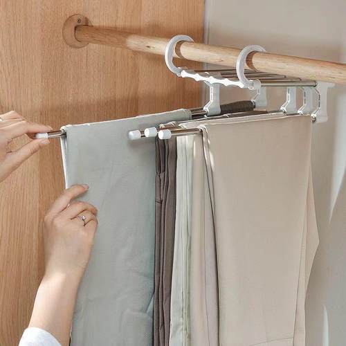 Folding Layer Pants Rack Closet Organizer Jeans Scarf hanger