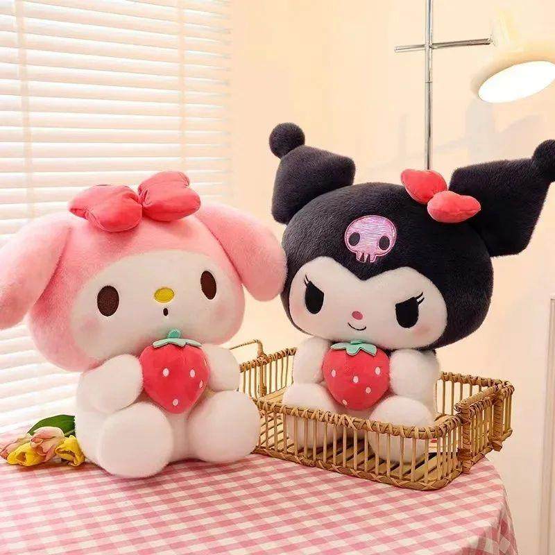 22/35cm Sanrio Strawberry Kuromi Pillow Plush Toy Girls Soft