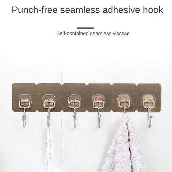 5pcs Oversized door back wall coat hook black no trace