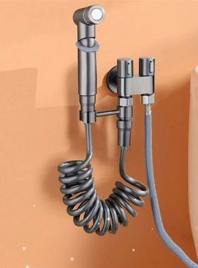 Hygienic shower toilet bidet sprayer shower head double outl