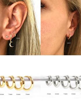 Aide 925 Sterling Silver Rose Gold Small Hoop Earrings For W