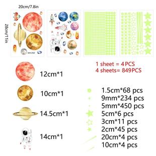 The Dark Glowing Glow Stickers Wall 849Pcs Stars