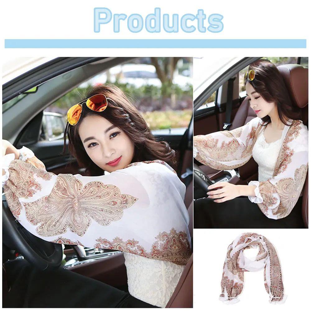1PC Women Summer Anti-UV Arm Protection Sleeves Chiffon Shaw