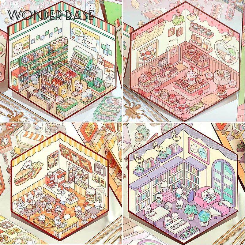 3D Cartoon DIY Miniature Scene Visual Stacking Stickers Land