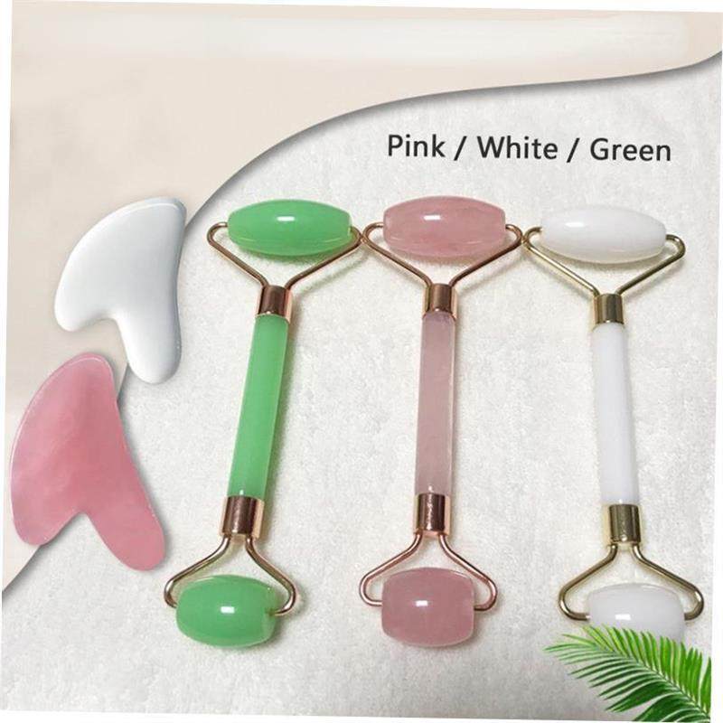 2pcs/set Face Spa Massager Neck Roller Gua Sha Scraper Board
