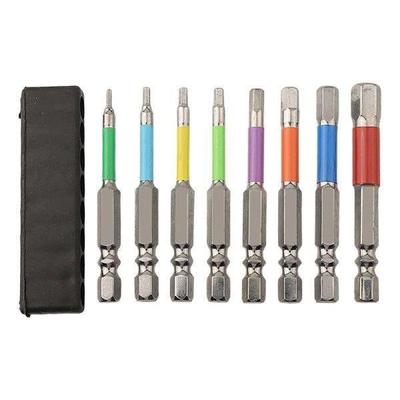 8PCS 65mm H1.5-H8 Magnetic Hex Head Screwdriver Bit Wrench