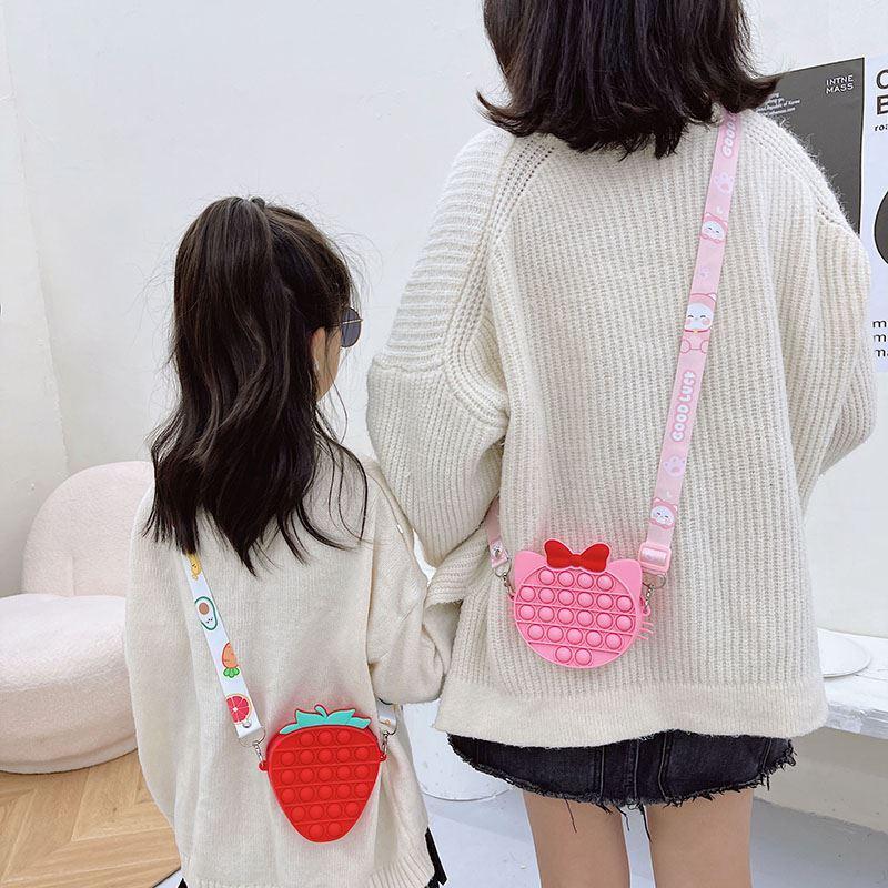 New Pop It Push Bubble Fidget Toys Pencil Case Children小包