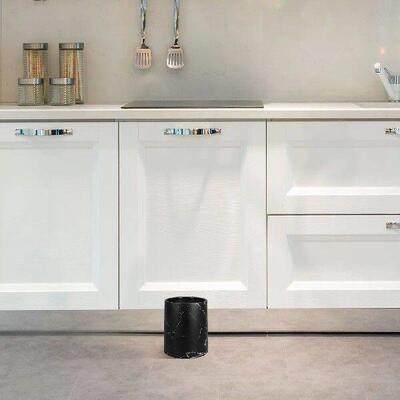 Marbled Trash Can Waste Storage Bin Wastebasket Garbage