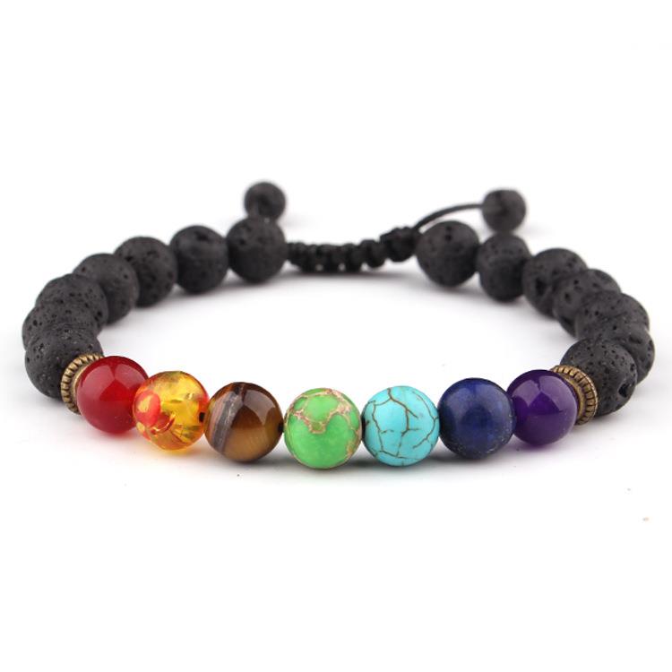 Natural Stone Orchid Turquoise Beaded Brlet Volcanic Stone J