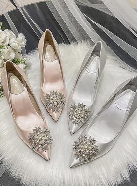 Wedding Shoes White High Heel Women Party Evening Heels Pump