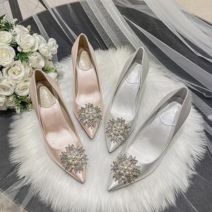 Wedding Shoes White High Heel Women Party Evening Heels Pump