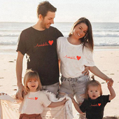 一家三口四口休闲上衣T恤洋气母女宽松短袖 夏装 潮 亲子装 不一样