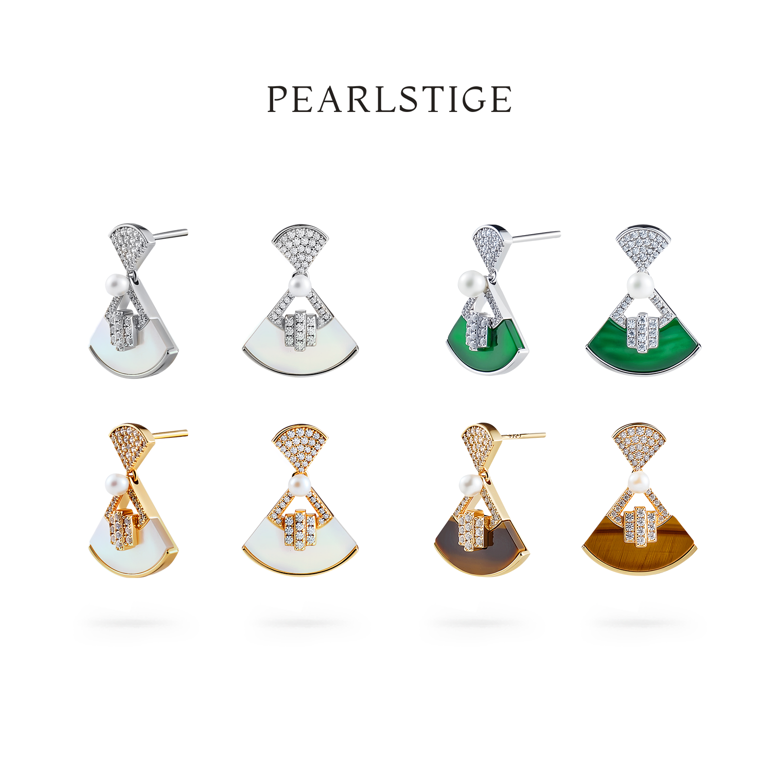 PEARLSTIGE至如小A裙系列翡翠珍珠耳钉精致典雅小众设计感耳饰,珠宝/钻石/翡翠,耳饰,淘宝优惠券,粉丝福利购,淘宝优惠卷