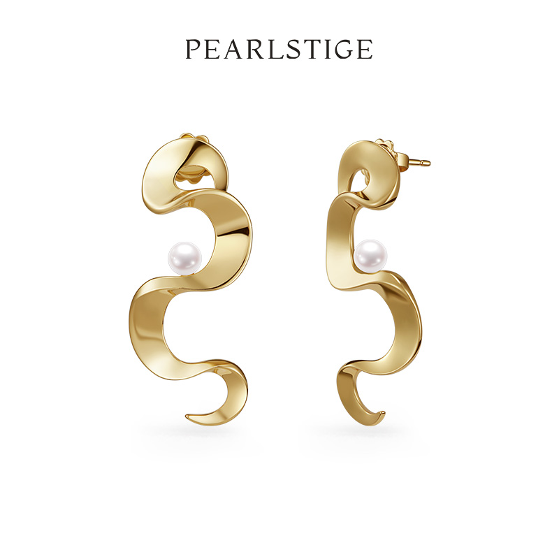 PEARLSTIGE裙摆设计珍珠耳钉