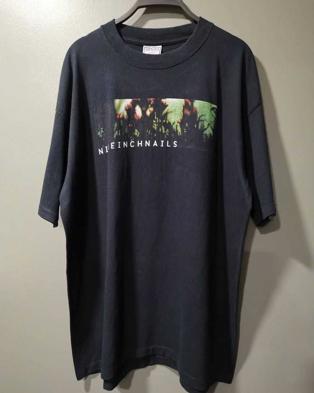 九寸钉美国工业摇滚乐队大码美式hiphop韩版设计感90年代短袖t恤