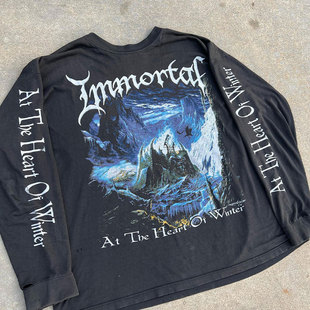 Black Metal Rock Band Immortal摇滚乐队Vintage经典街头长袖T恤