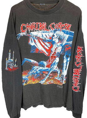 摇滚乐队CANNIBAL CORPSE 'EASTER'Vintage美式重磅长袖T恤
