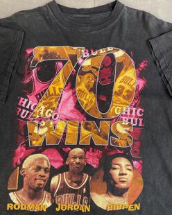 Chicago vintage做旧水洗T恤 Bulls芝加哥科比篮球重磅90s短袖