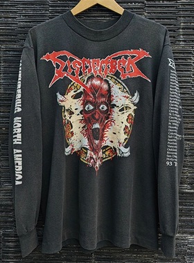 Dismember  金属摇滚乐队巡回演唱会主题复古重磅长袖T恤