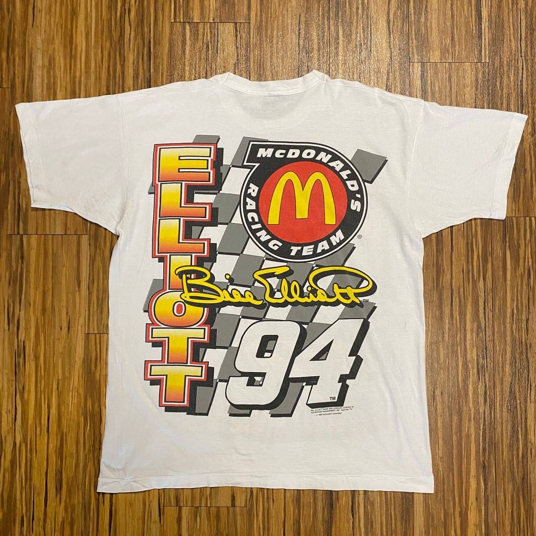 比尔埃利奥特赛车billelliott94美式复古汽车做旧t恤vintage重磅t