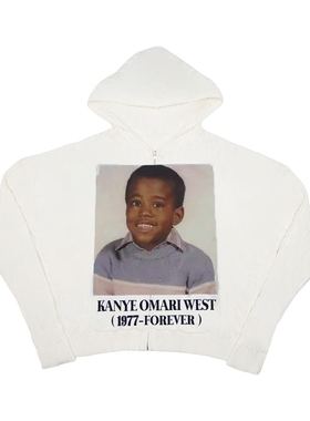 Kanye Omari West坎耶・奥马里・韦斯特小众高街范复古连帽卫衣