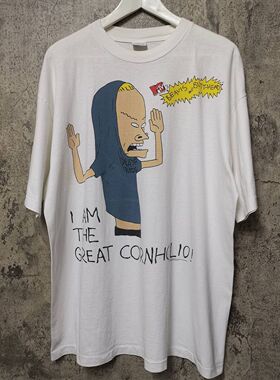 The Great Cornholio电视剧集瘪四与大头蛋90s动画美式复古短袖