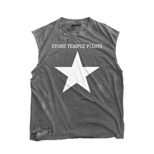Stone Temple Pilots摇滚乐队90s五角星亚文化前卫砍袖背心做旧