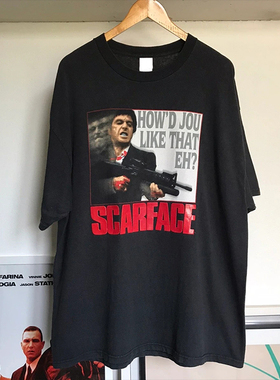 经典黑色款！Scarface Tee 阿尔帕西诺美式复古90s百搭重磅短袖T